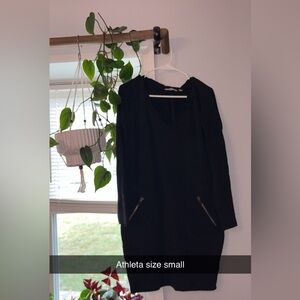 Athleta V-Neck Dress with Zipper Accents